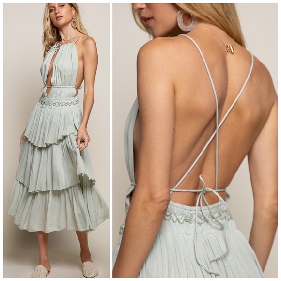 Island Girl Tropical Halter Midi Dress - Picture 7 of 13